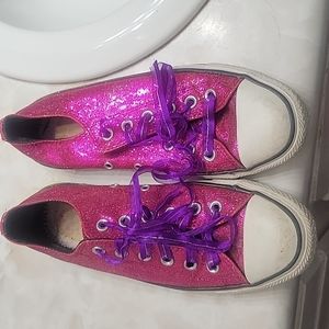 Pink Glitter Chucks